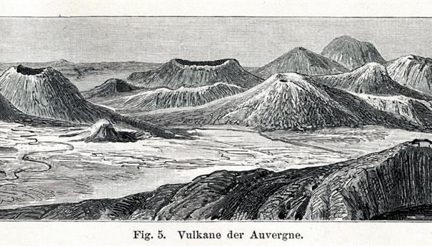 Les Voilcans d'Auvergne - dessins d'un panorama